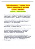 Police Sergeant Practice Exam Tested Questions & Revised  Correct Answers < UPDATED & ALREADY PASSED >