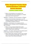 Police Sergeant Practice Exam Tested Questions & Revised  Correct Answers < UPDATED & ALREADY PASSED >