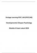 Portage Learning PSYC 140 (PSYC140) Developmental Lifespan Psychology Module 6 Exam Latest 2024 
