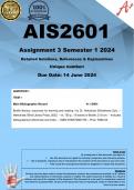 AIS2601 Assignment 3 (COMPLETE ANSWERS) Semester 1 2024 - DUE 14 June 2024 