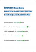 NASM CPT Final Exam  Questions and Answers (Verified  Solutions) Latest Update 2023