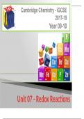 Unit 07 - Redox Reactions