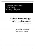 Test Bank For Medical Terminology A Living Language, 7th Edition by Bonnie F. Fremgen Suzanne S Frucht Chapter 1-13