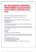 ATI RN MEDICAL-SURGICAL PROCTORED EXAM QUESTIONS WITH CORRECT ANSWERS 100% 2024