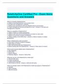 RelativityOne Certified Pro - Exam Items Questions and Answers