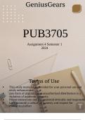 PUB3705 Assignment 4 Semester 1 2024 (Questions & Answers