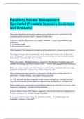 Relativity Review Management Specialist (Possible Scenario Questions and Answers)