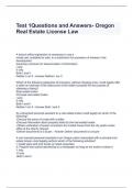 Test 1Questions and Answers- Oregon Real Estate License Law