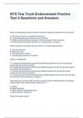 NYS Tow Truck Endorsement Practice Test 4 Questions and Answers