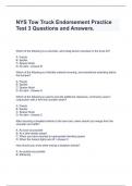 NYS Tow Truck Endorsement Practice Test 3 Questions and Answers