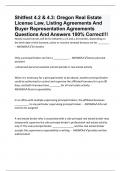 Shitfest 4.2 & 4.3: Oregon Real Estate License Law, Listing Agreements And Buyer Representation Agreements Questions And Answers 100% Correct!!!