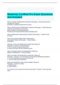 Relativity Certified Pro Exam Questions and Answers