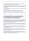 9.7 Relativity Processing Specialist Exam Questions and Answers