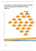 st Bank For Canadian Entrepreneurship And Small  Business Management 11th Edition By Wesley  Balderso