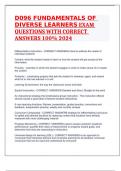 D096 FUNDAMENTALS OF DIVERSE LEARNERS EXAM QUESTIONS WITH CORRECT ANSWERS 100% 2024
