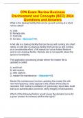 CPA Exam Review Business Environment and Concepts (BEC) 2024 Questions and Answers