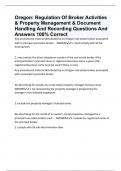 Oregon: Regulation Of Broker Activities & Property Management & Document Handling And Recording Questions And Answers 100% Correct 