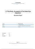 1.3 The Mole, Avogadro & The Ideal Gas Equation Question Paper