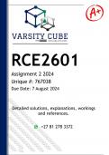 RCE2601 Assignment 2 (DETAILED ANSWERS) 2024 - DISTINCTION GUARANTEED