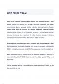 HRB FINAL EXAM questions & answers 2024 ( A+ GRADED 100% VERIFIED)
