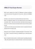 HRB-27 Final Exam Review questions & answers 2024 ( A+ GRADED 100% VERIFIED)