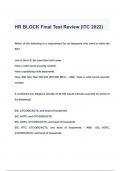 HR BLOCK Final Test Review (ITC 2022) updated 2024 ( A+ GRADED 100% VERIFIED)