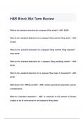 H&R Block Mid Term Review QUESTIONS & ANSWERS 2024 ( A+ GRADED 100% VERIFIED)