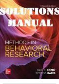 Methods in Behavioral Research 15th Edition by Paul Cozby and Scott_SOLUTIONS MANUAL