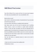 H&R Block Final review questions & answers 2024 ( A+ GRADED 100% VERIFIED)