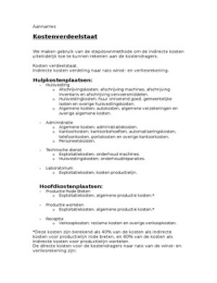 Groenteverwerking B.V. Memo Management Accounting