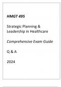 (UMGC) HMGT 495 Strategic Planning & Leadership in Healthcare Comprehensive Exam Guide Q & A