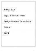 (UMGC) HMGT 372 Legal & Ethical Issues Comprehensive Exam Guide Q & A 2024