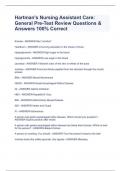 Hartman's Nursing Assistant Care: General Pre-Test Review Questions & Answers 100% Correct 