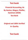 Financial Accounting, 6e by Hanlon, Magee, Pfeiffer, Dyckman 2020 Test bank 