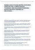 NURSE COACH EXAM (NURSE COACHING CORE VALUES, COMPETENCIES, THEORIES, AND COACHING PROCESS) QUESTIONS WITH GRADED A+ SOLUTIONS....