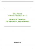 2020 Edition CMA Preparatory Program Part 1 Volume 1: Sections A – C Financial Planning, Performance, and Analytics Brian Hock, CMA, CIA and Lynn Roden, CMA