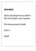 (Capella) BHA4003 State Developments within the US Health Care System Pre-Assessment Guide Q & A