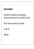 (Capella) BHA4004 Patient Safety & Quality Improvement in Health Care Pre-Assessment Guide Q