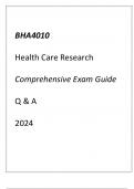 (Capella) BHA4010 Health Care Research Comprehensive Exam Guide Q & A 2024