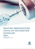 Routine Immunization Catch-up Vaccination Guidline