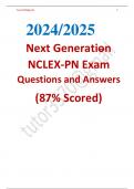 Next Generation NCLEX-PN Exam Questions and Answers  (87% Scored) 2024/2025