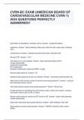 CVRN-BC EXAM (AMERICAN BOARD OF CARDIOVASCULAR MEDICINE CVRN 1) 2024 QUESTIONS PERFECTLY ANSWERED!!