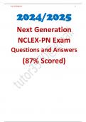 Next Generation NCLEX-PN Exam Questions and Answers (87% Scored) 2024/2025