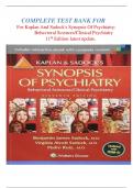     COMPLETE TEST BANK FOR For Kaplan And Sadock's Synopsis Of Psychiatry: Behavioral Sciences/Clinical Psychiatry 11th Edition latest update.