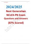 2024 Next Generation NCLEX-PN Exam Questions and Answers (87% Scored) 