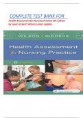 COMPLETE TEST BANK FOR    Health Assessment for Nursing Practice 6th Edition by Susan Fickertt Wilson Latest Update.