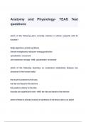 Anatomy and Physiology- TEAS Test questions & Answers 2024 ( A+ GRADED 100% VERIFIED)