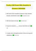 Poultry CDE Exam With Question & Answers 2024/2025