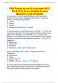 FNP Family Nurse Practitioner ANCC 2024 Final Exam Multiple Choice Questions with Answers