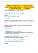 FAMILY NURSE PRACTITIONER LABS ANCC 2024-2025 EXAM PREPARATION QUESTIONS WITH ANSWERS